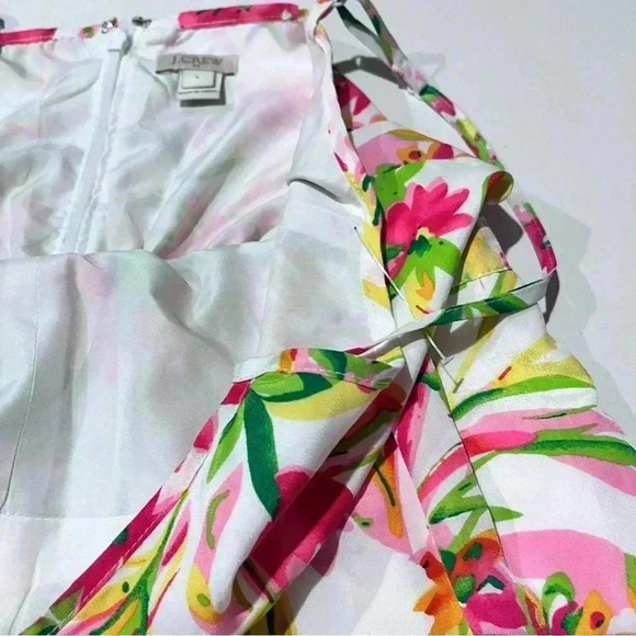 J.Crew Floral dress v neck strap mini‎ womens size 4 lined - Picture 2 of 5